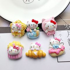 Simulated food toy cartoon cat resin accessories cream glue diy mobile phone case hairpin headdress patch water cup pendant