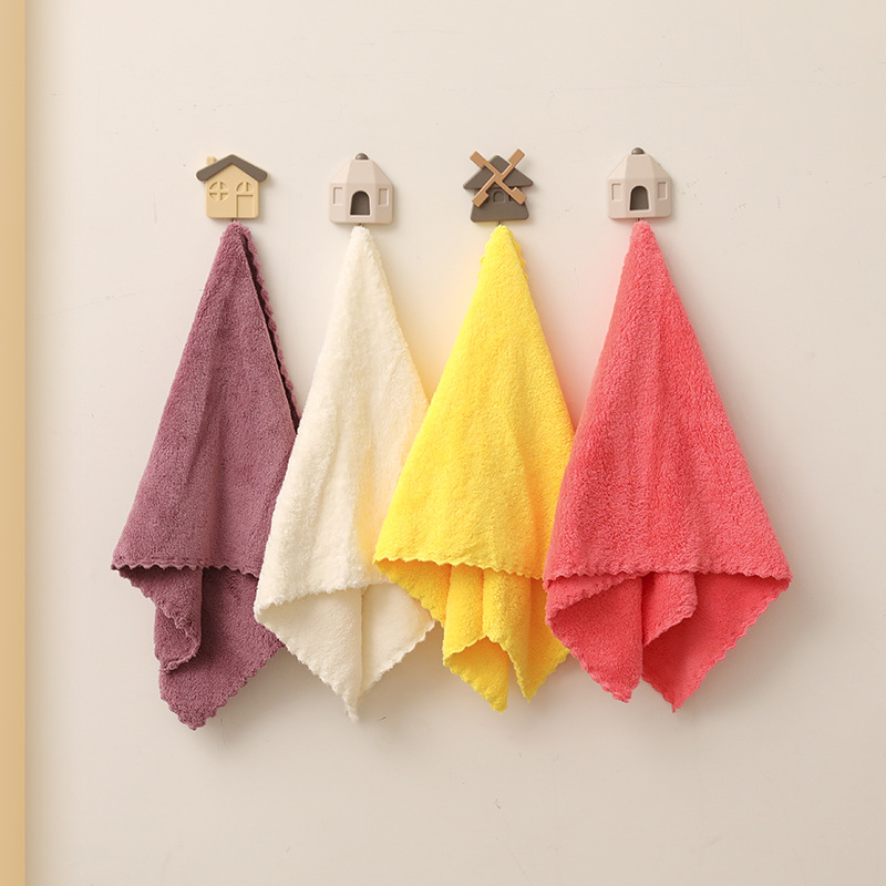 Children's coral bath towel for face washing