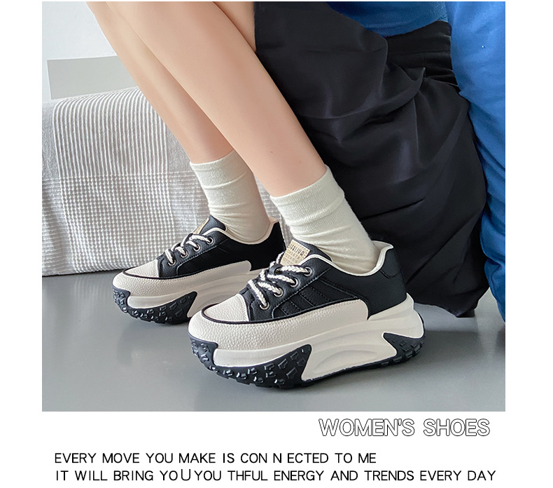 Women's Platform Running Sneakers Korean Style Height Increasing_voghion.com