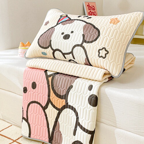 Live Stream Set of 2025 Cartoon Cute Fresh Cool Sensation Silk Latex Cooling Mat, Three-Piece, 1.5m² Ice Silk Cooling Mat