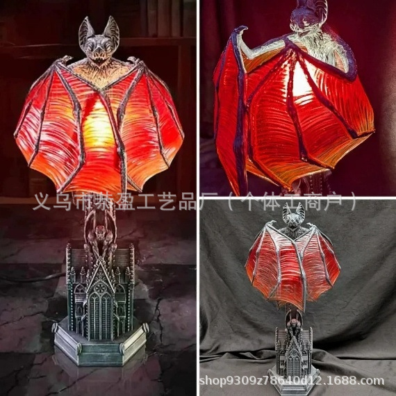 跨境新款 Bat Lamp 蝙蝠灯万圣节桌面摆件装饰品万圣节礼物|undefined