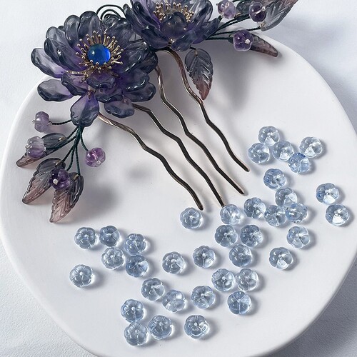 Factory direct supply of glass pumpkin beads, glass loose beads, DIY handmade Hanfu headdress, ancient style hairpin materials