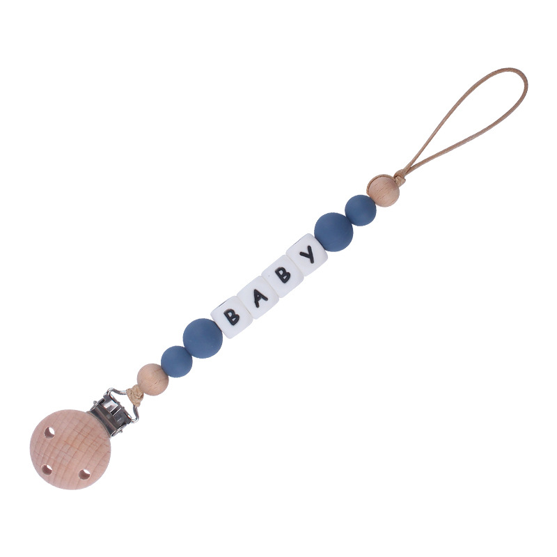 Nuevos suministros para bebés Haya agujero redondo clip bebé creativo DIY chupete Cadena de silicona mordedura de juguete cadena anti-caída