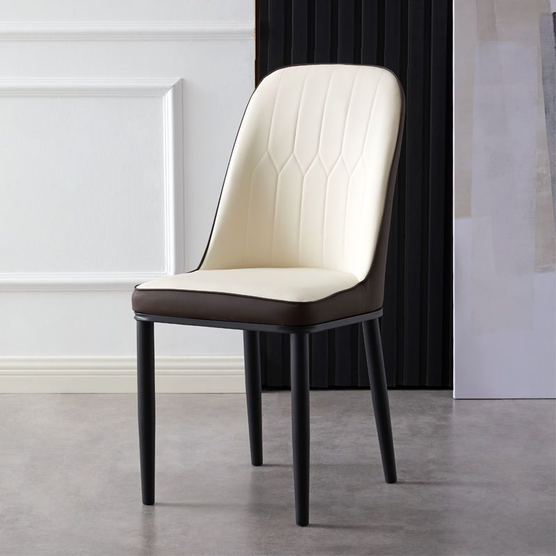 화이트 브라운 강화 스크래치 방지 가죽 + 블랙 다리