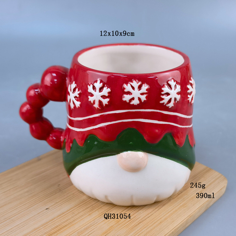 Navidad creativa transfronteriza atmósfera cerámica de oro tazas de Santa Claus tazas de Navidad artesanías cerámicas