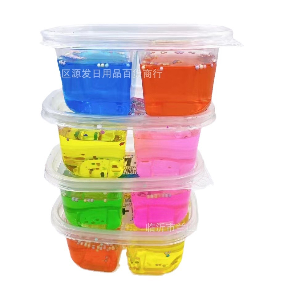 Barro de cristal de dos colores doble rejilla de espuma pegamento DIY barro de colores para niños en línea Celebrity Slim M + alta permeabilidad presión juguetes al por mayor