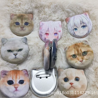 猫耳加厚毛绒吧唧定制马口铁胸章明星徽章定做动漫谷子胸针周边
