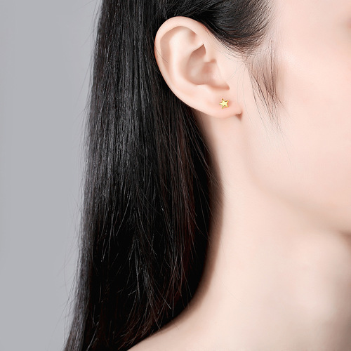 PAG&MAG five-pointed star earrings S925 silver earrings female star earrings Japanese and Korean fashion temperament women's ins style