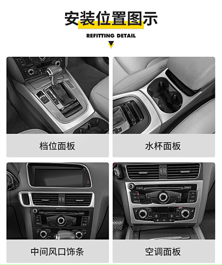 Modified Window Lift Panel Door Handle Vent Trim for Old Audi Q5