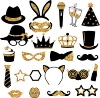 Props for photo sessions, golden set, 24 pieces