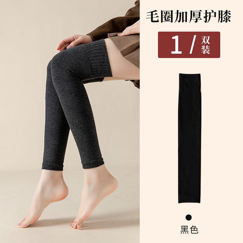 过膝袜子女秋冬季长筒袜加厚保暖护膝袜高筒女士大腿袜微压条纹|undefined