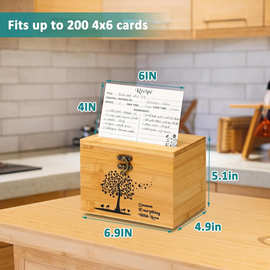 复古厨房收纳盒菜谱盒木质调料盒木箱收纳盒菜单收纳盒便签整理盒