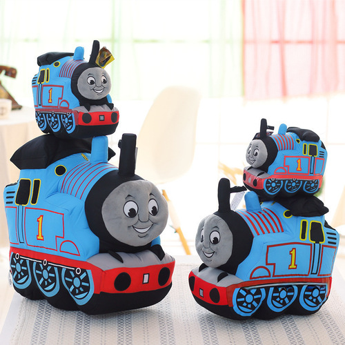 Plush Toy Thomas the Train Music Version Train Head Pillow for Children's Intelligence Birthday Gift