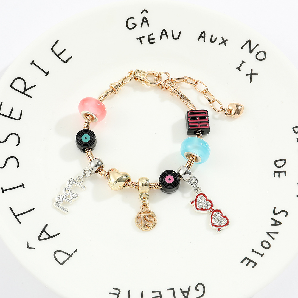 Casual Cute Cartoon Character Letter Heart Shape Alloy Snake Chain Chain & Link Bracelets Wholesale display picture 2