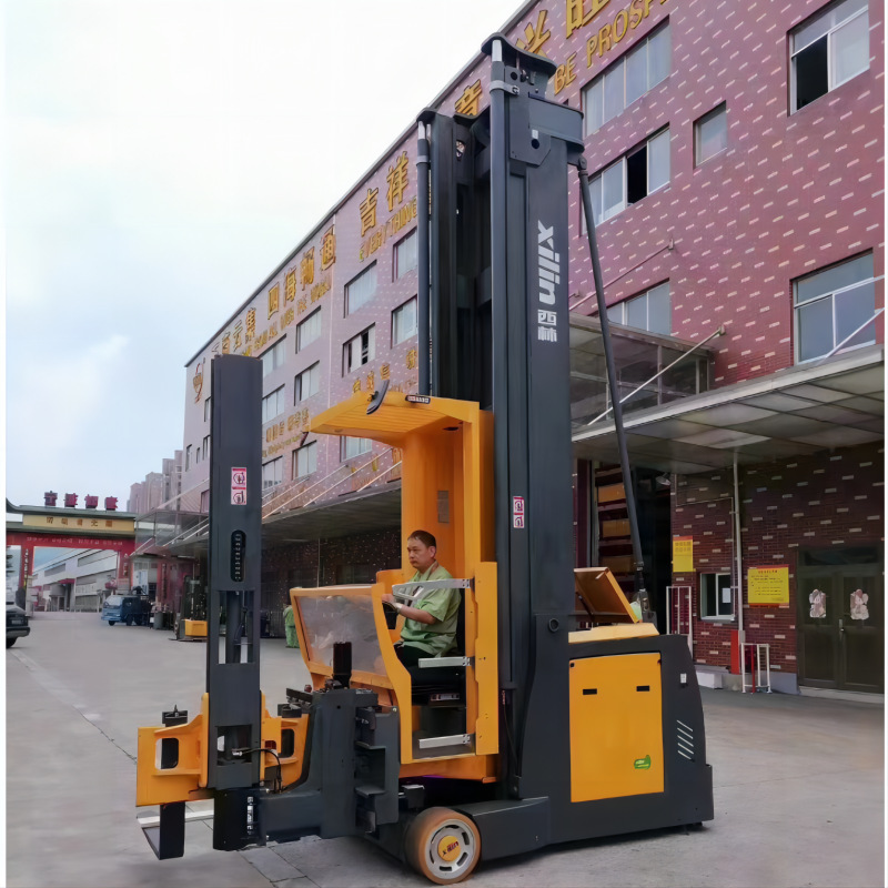 磁导航自动人上位三向叉车  通道1.7米 升高15米 磁导轨三向叉车