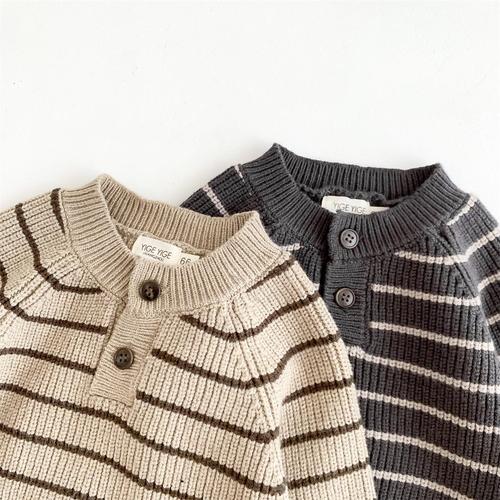 ins Korean style infant and toddler spring and autumn round neck long-sleeved sweater knitted top newborn overalls trousers suit