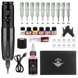 Beginner cross-border tattoo machine suit full set of integrated tattoo battery pen with LCD screen tattoo machine