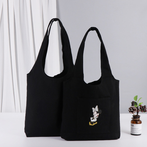 Custom Creative Advertising Student Empty Canvas tote bag with one-shoulder hand-held design