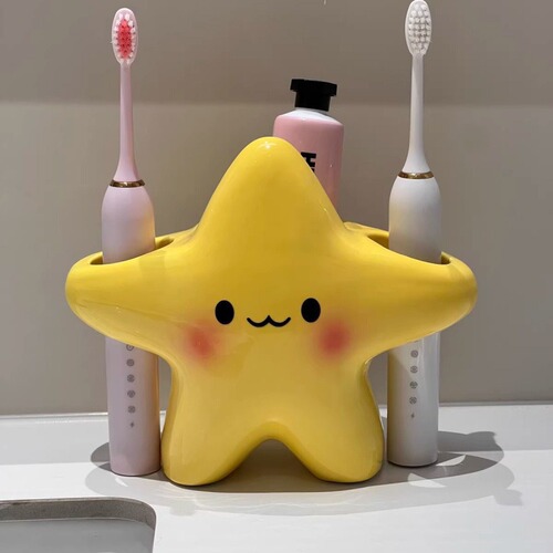Cute Stars Electric Toothbrush Stand Home Bathroom Sink Toothbrush Storage Tub Toothbrush Base Bracket