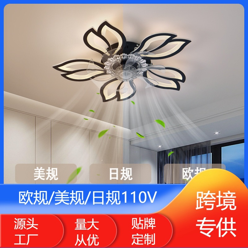 Ventilador de Techo con Luz de Aluminio y Plástico con Control Remoto Regulable para Sala de Estar y Dormitorio