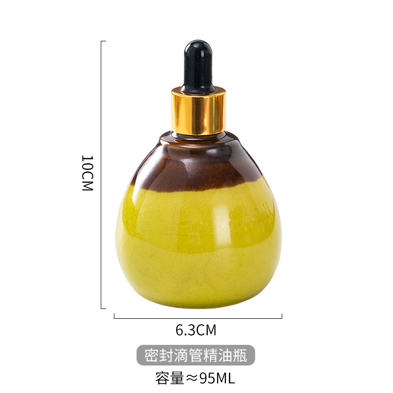 Cuentagotas de vidrio de alta calidad Esencia de aceite esencial de cerámica Cuidado de la piel botella salón de belleza spa tailandés aromaterapia spa botella de despliegue