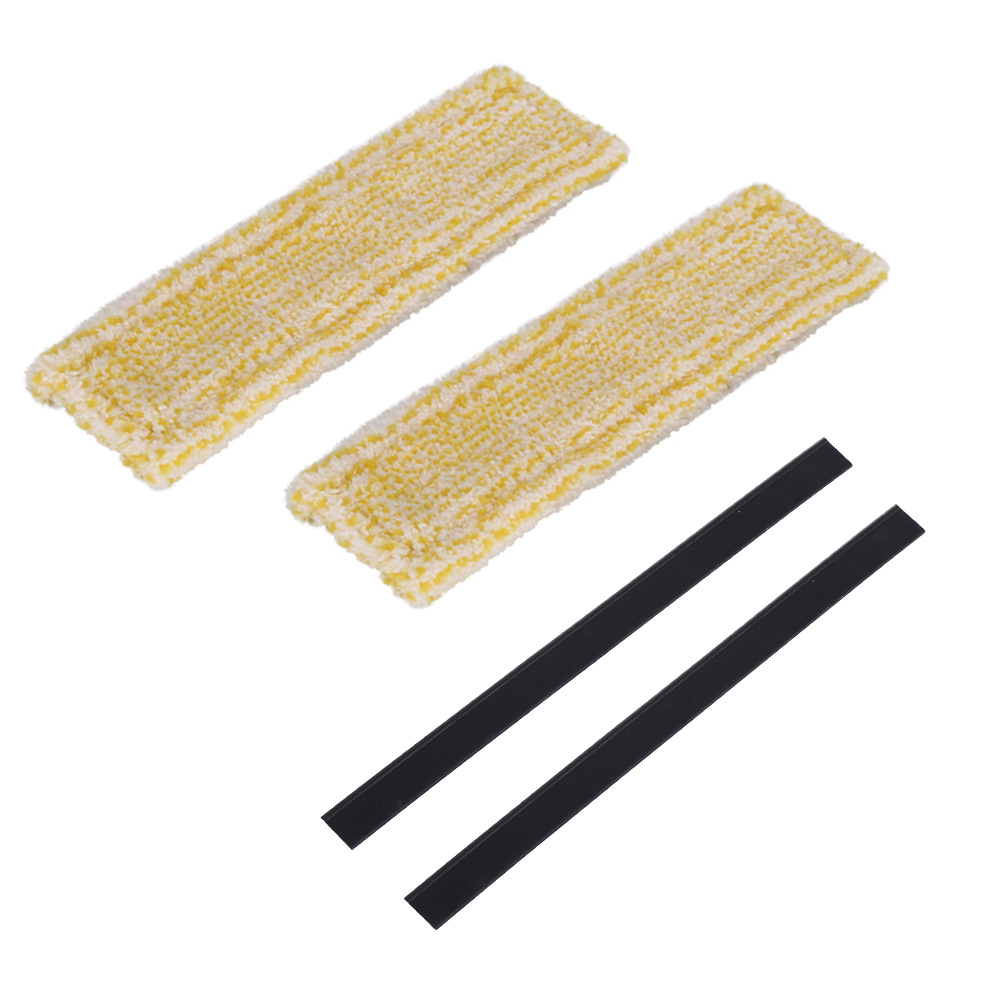 노란색 창 청소용 천 2개 + 280mm 스크레이퍼 2개