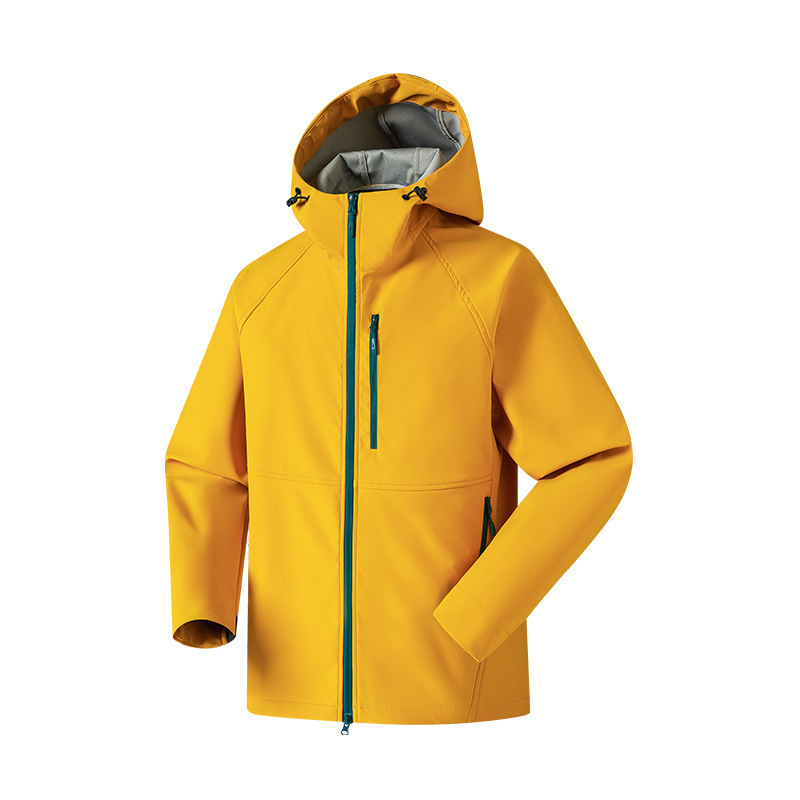 Mountain-Style Dopamine Outdoor Functional Unisex Couple's Hooded Color-Blocking Softshell Jacket for Men