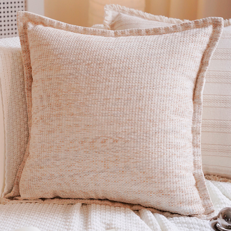 Sofá de estilo de crema de estilo nórdico lujoso cama ventana flotante sofá almohada cojín almohada image 27