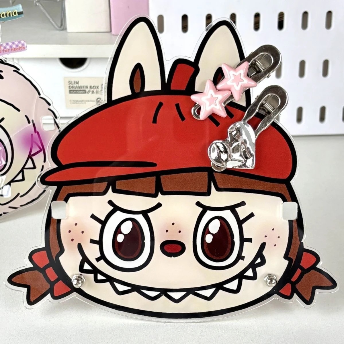 Pequeño libro rojo con el mismo estilo Sanrio kt cat Pacha marco de almacenamiento de gafas de perro lindo adorno de escritorio acrílico de alto valor image 22