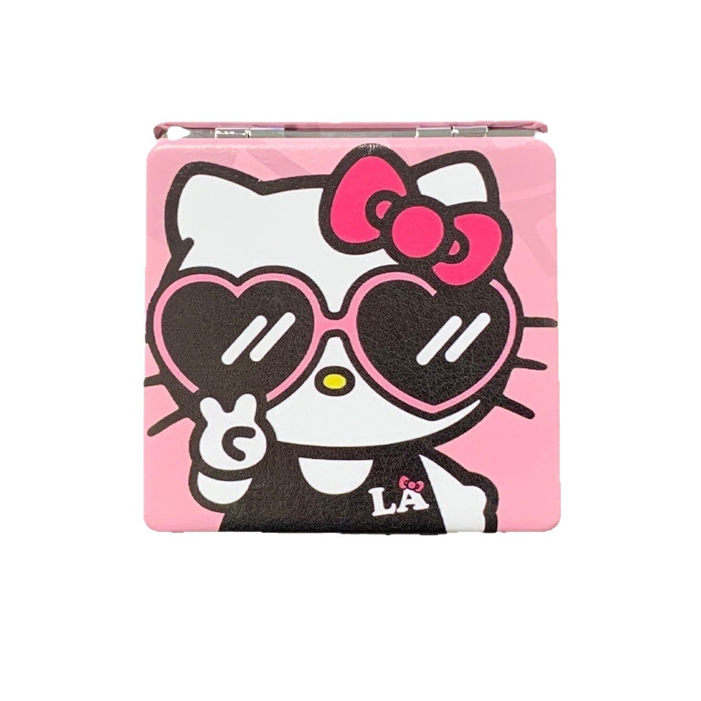 kt gatito pequeño espejo Kitty lindo espejo de maquillaje estudiantes portátil espejo plegable patrón personalizado espejo de maquillaje