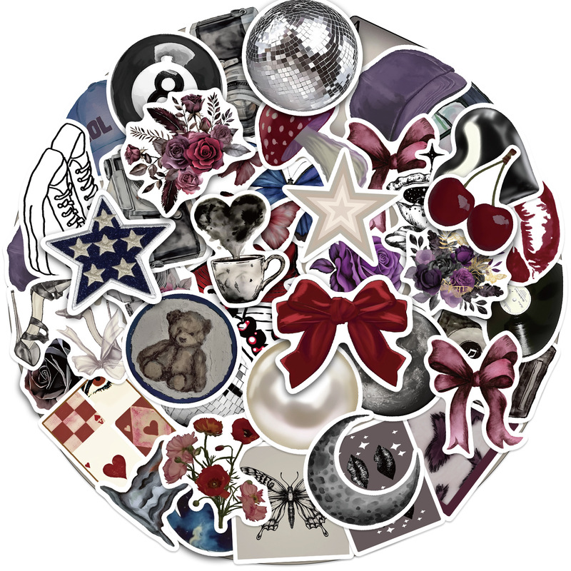 50 Cartoon Pinterest Girl Graffiti Stickers Handbook Waterproof Skateboard Luggage Notebook Stickers