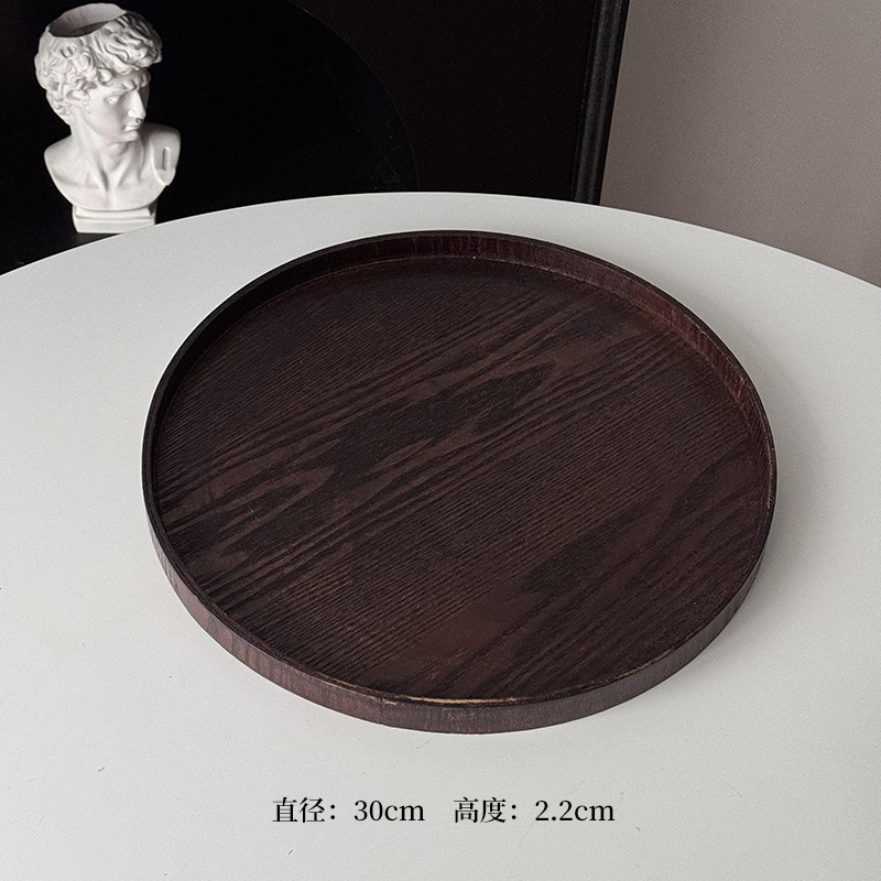 Plato de madera alta sensación rectangular bandeja de café dulces caseros platos de fruta platos de comedor platos de té