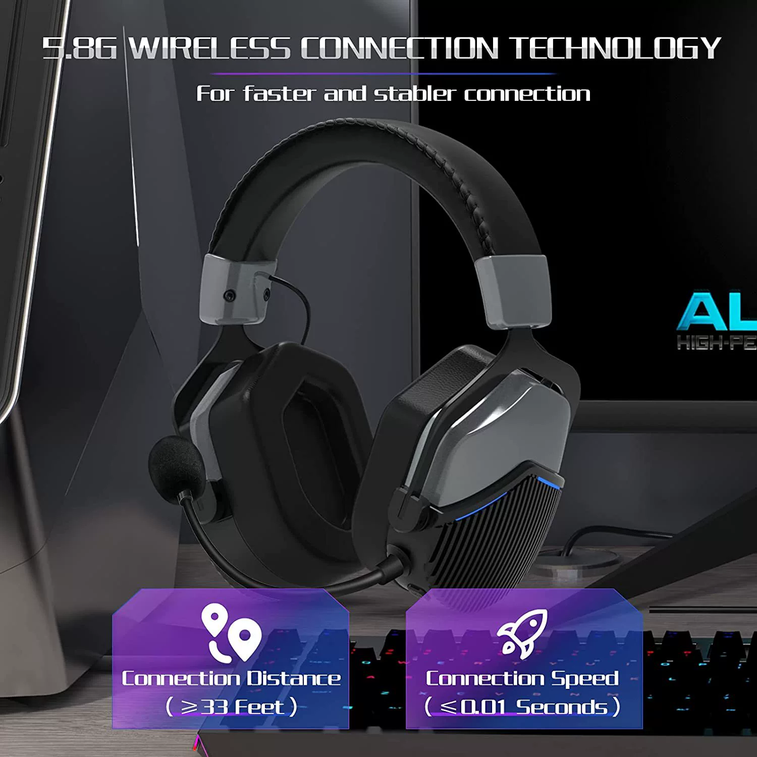 BEAVIOO Hw02 5.8G беспроводные игровые наушники нулевое задержка наушники наушники кросс -бордер частная модель производитель