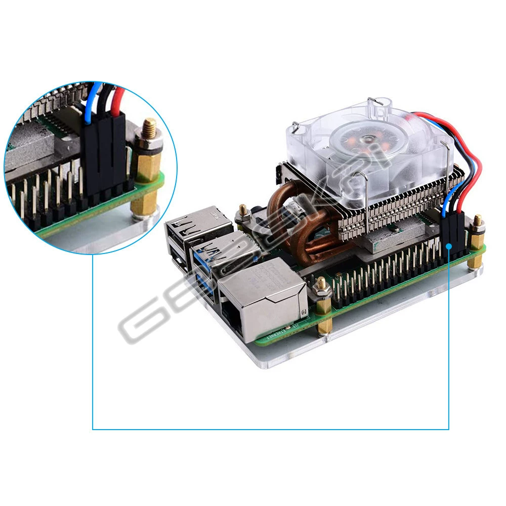 Подходит для Raspberry Pi 4B/3B/3B+ радиатор Ice Tower, вентилятор Celery, ICE TOWER