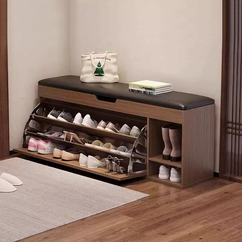 换鞋凳家用新款翻斗鞋柜储物柜小户型进门鞋柜坐凳一体软凳工厂