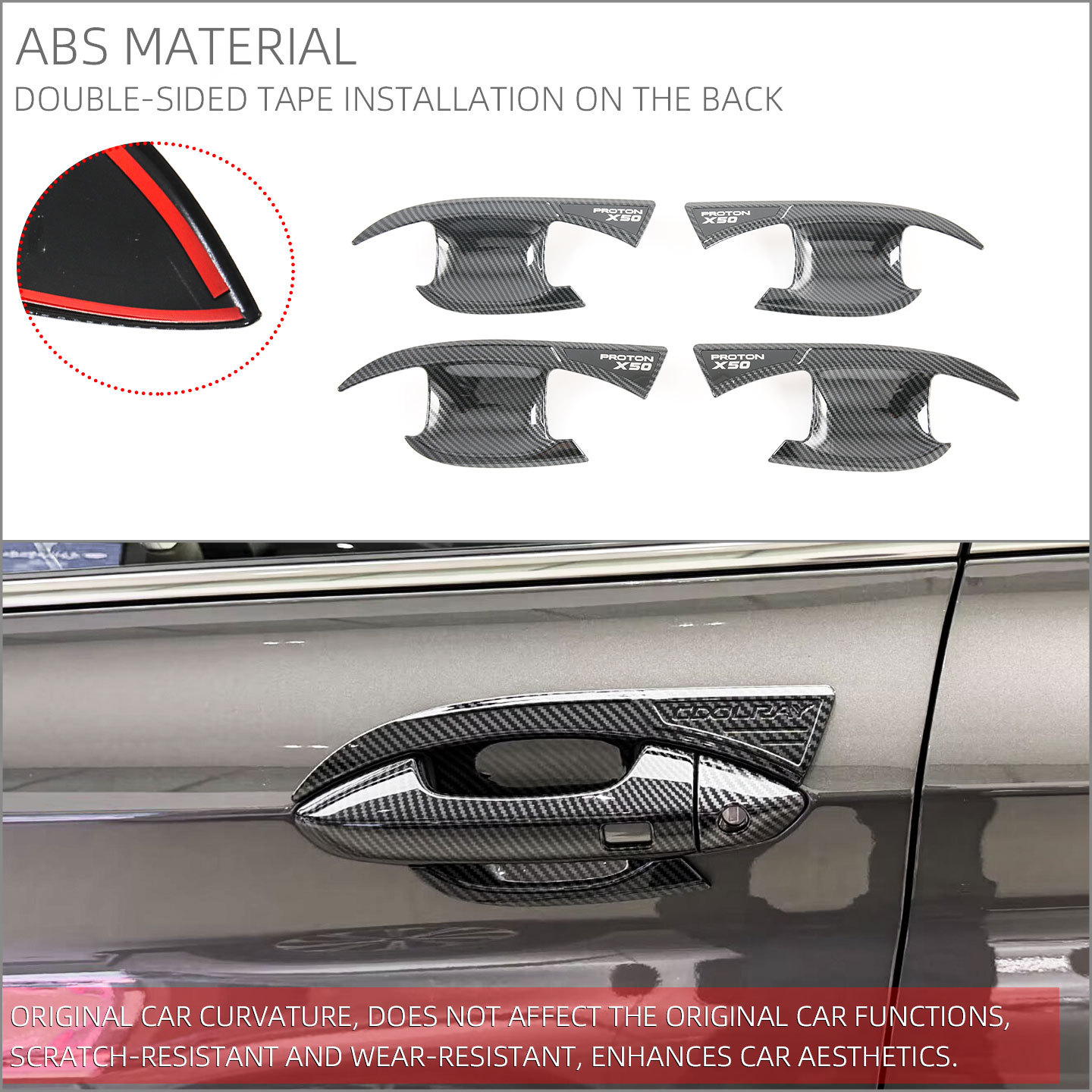 Suitable for 25 Geely Binyue L Coolray door handle and door bowl protective sticker, exterior door handle decorative cover modification