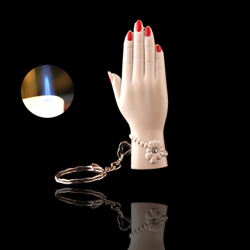 Personalized fashion shape Palm pendant metal windproof inflatable direct punch lighter loss clearance