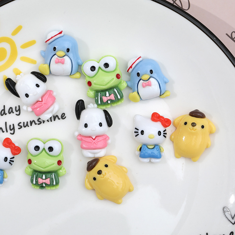 Caricatura Pacha Rana serie de accesorios de resina animal diy pegamento de crema caja de teléfono móvil joyas para el cabello parche pequeño