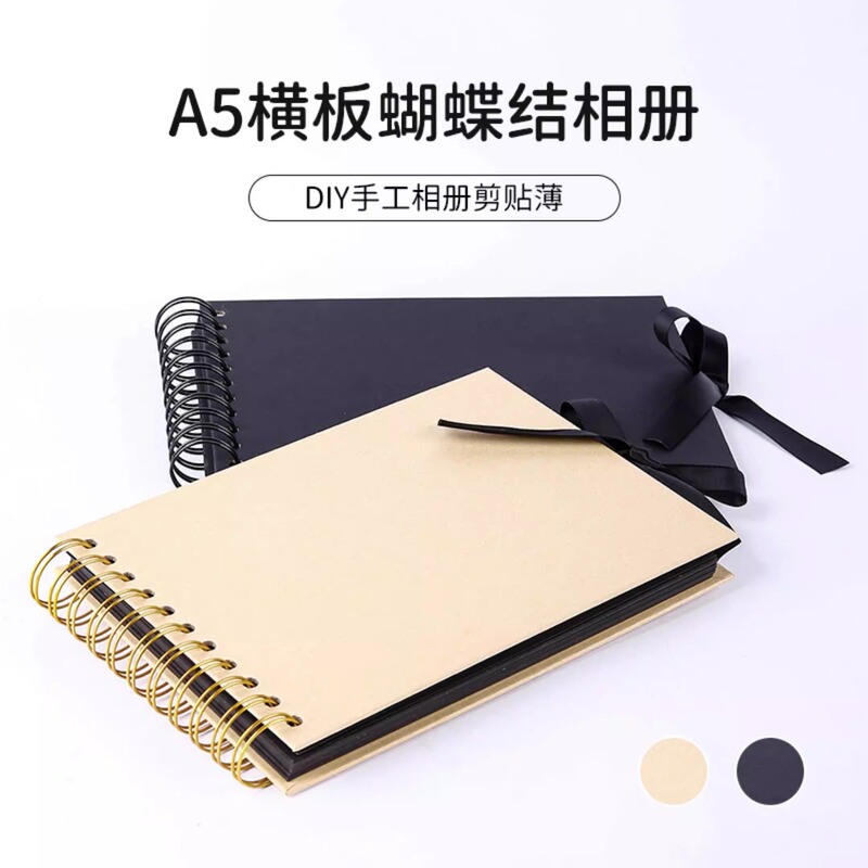 Cross-border A5 Set Photo Album Scrapbook Creative Bow Graffiti Inner Page Collection Memorial Book Set Wholesale
