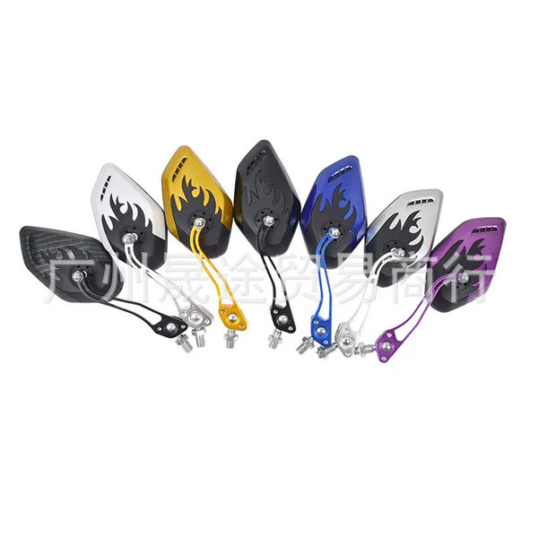 Motorcycle Accessories, Electric Vehicle Modification, Ghost Fire Rearview Mirror, Qiaoge Reversing Mirror, Rearview Mirror, Reflective Mirror, Flame Pattern