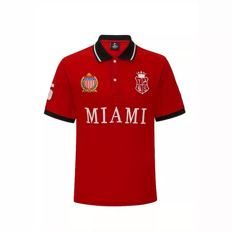 New Short Sleeve Polo Shirt Men's American Miami aliexpress Sports Casual Cotton European Size Plus Size