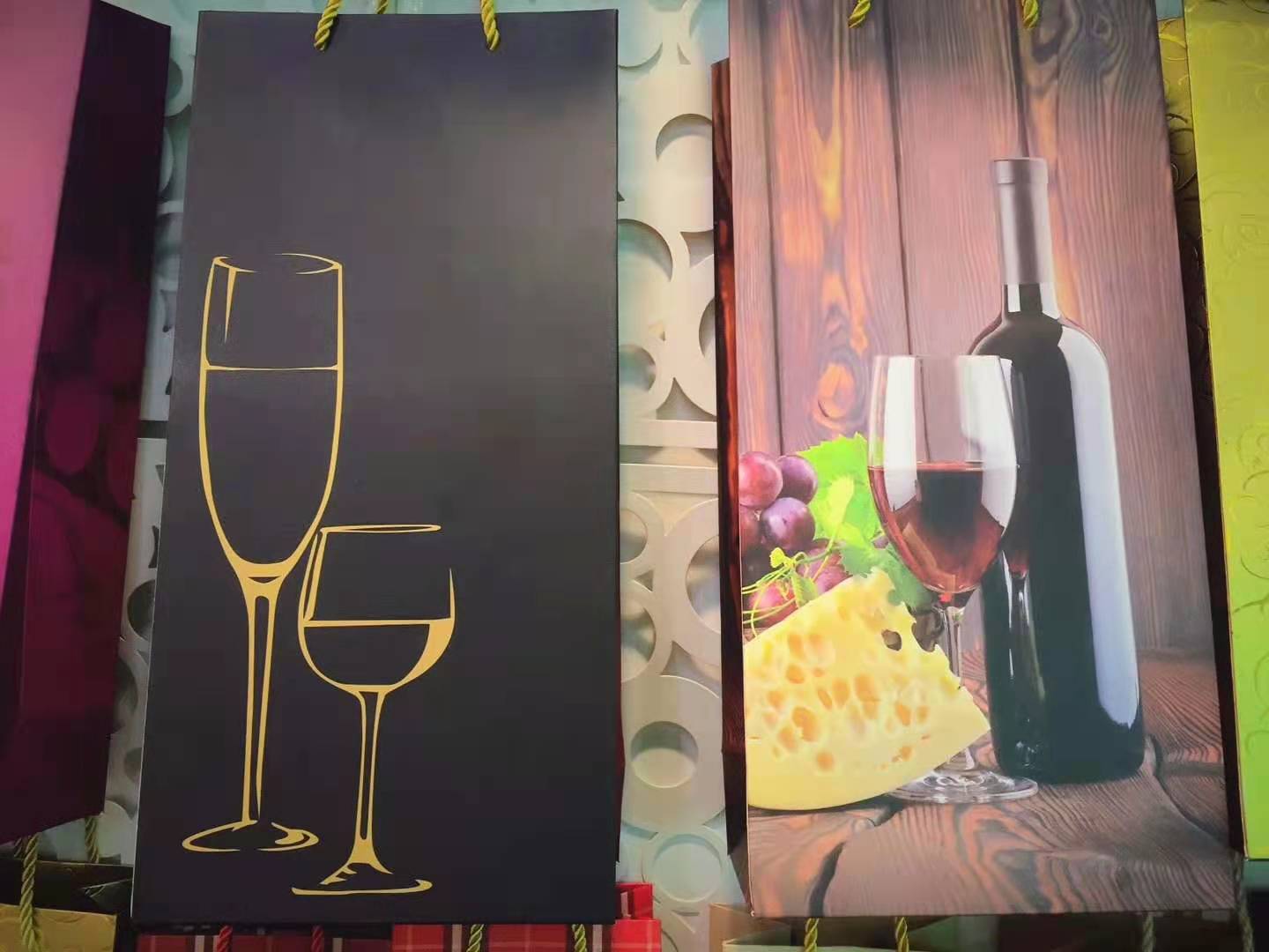 红酒礼品袋 纸质手提双支装礼袋 送礼葡萄酒加厚牢固混批定制直销