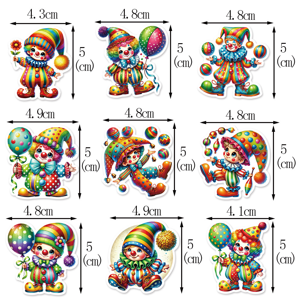 Nuevo carnaval transfronterizo decoración de pasteles circo lindo payaso decoración de fiesta de cumpleaños pequeña tarjeta de inserción