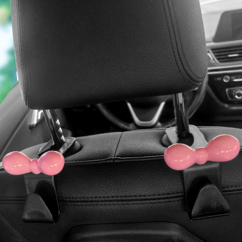 Dopamina bowknot respaldo de la silla del coche gancho trasero almacenamiento en el coche rosa coche cosas buenas regalo nuevo coche mujer