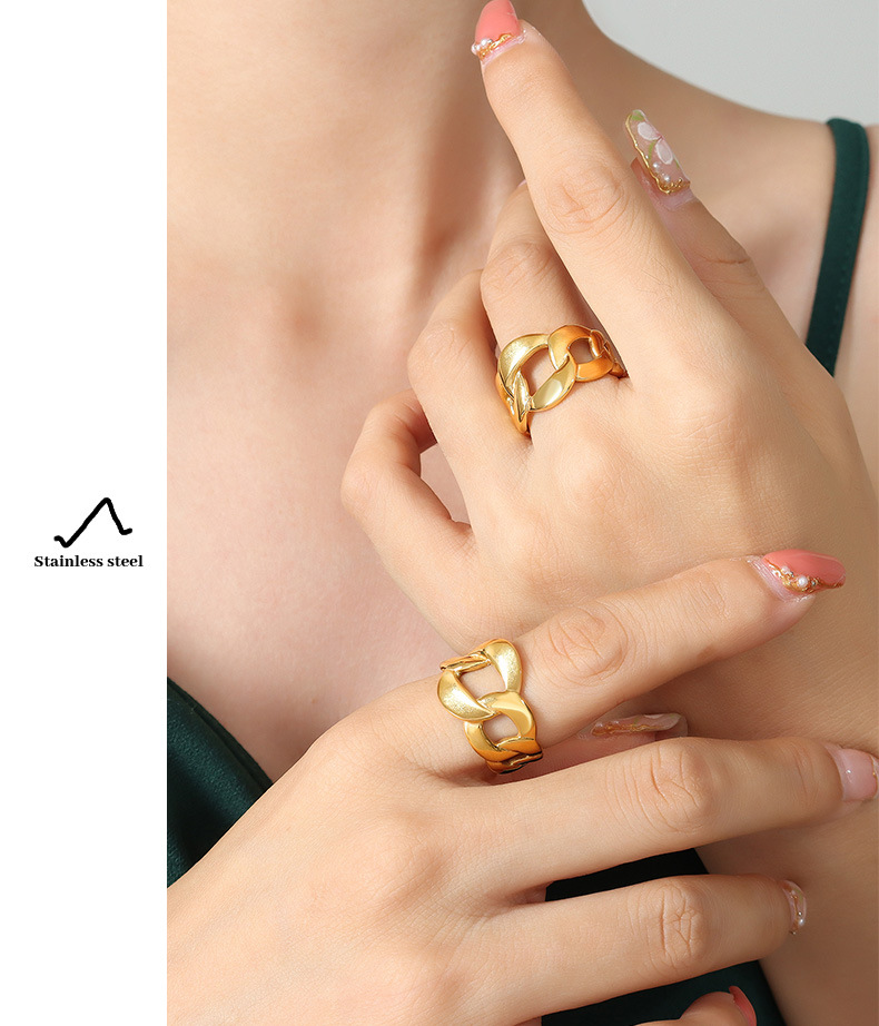 Fashion Solid Color Titanium Steel Open Ring Plating Stainless Steel Rings