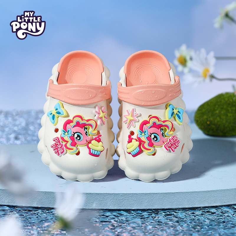 Summer New Pony Polly Small and Medium-sized Children's Cute Girls DIY Detachable Shoes with Shoes Flower Ins Stereo