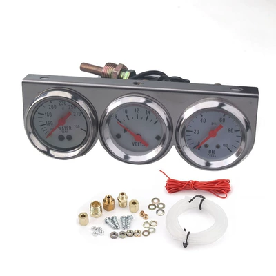 Avtomobil Üçlü Göstərici 12V 2 düym 52mm Mexaniki Su Temperaturu, Yağ Təzyiqi, Voltaj
