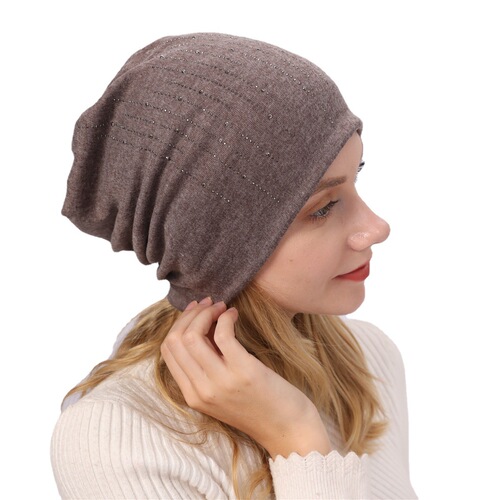 M965 double layer hot drill pullover hat cross-border new autumn and winter men and women cotton pile hat warm and cold-proof confinement hat