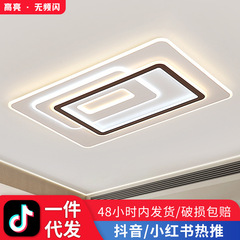 リビングホールメインライト家庭用大気黒縁寝室部屋高級感天井灯中山照明器具工場直売