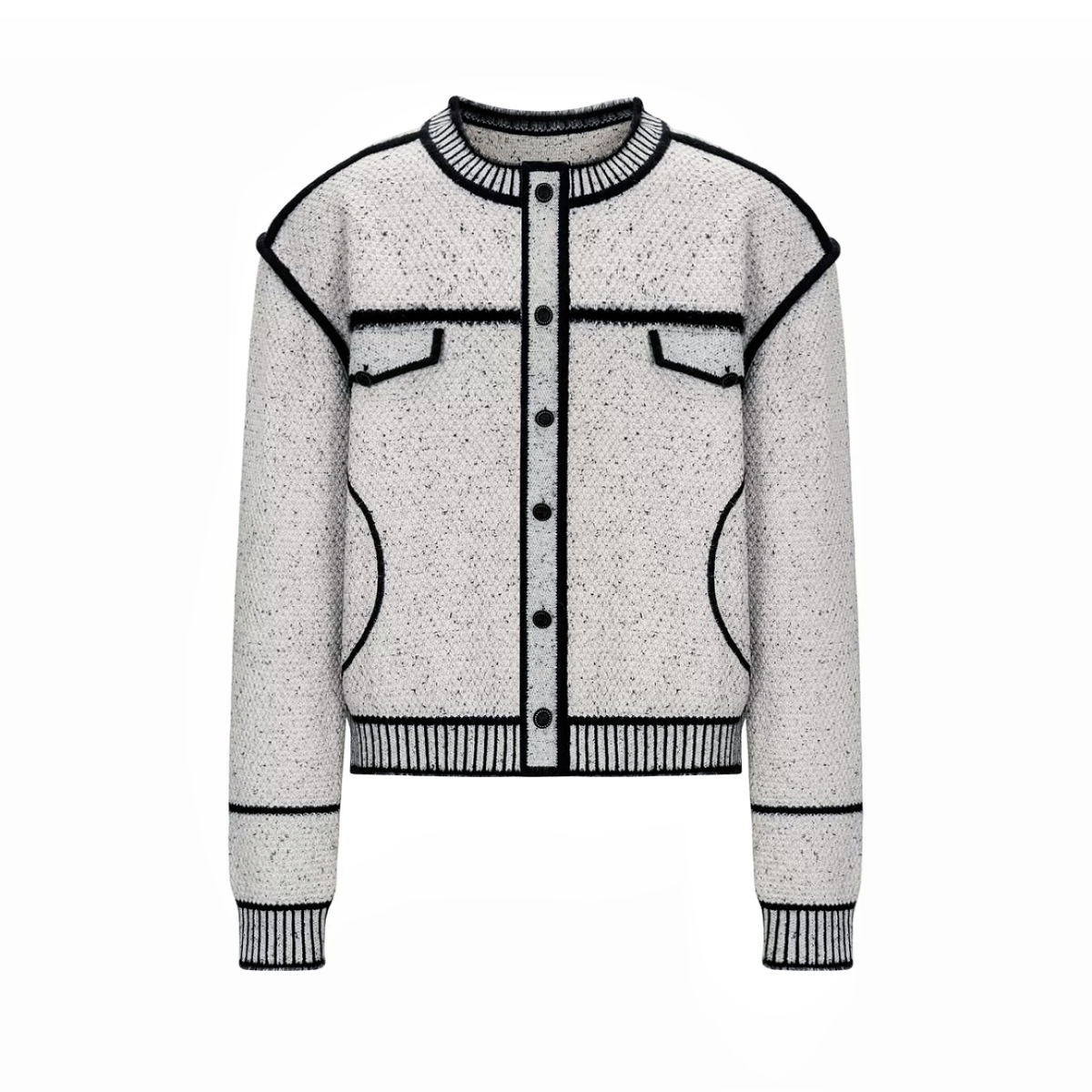 Explosiones transfronterizas de tamaño europeo suéter de jersey de punto suéter cardigan francés pequeño viento línea de fábrica de tendencia al por mayor